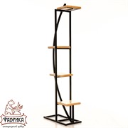 Этажерка Лофт Дуга с четырьмя полками металл и дерево 66-706 - фото 9589