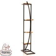 Этажерка Лофт Дуга с четырьмя полками металл и дерево 66-706 - фото 9590