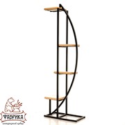 Этажерка Лофт Дуга с четырьмя полками металл и дерево 66-706 - фото 9591