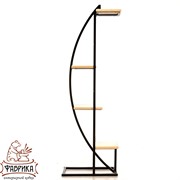 Этажерка Лофт Дуга с четырьмя полками металл и дерево 66-706 - фото 9593