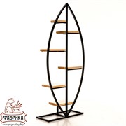 Этажерка Рыбка в стиле Лофт с шестью полками металл и дерево 66-709 - фото 9604