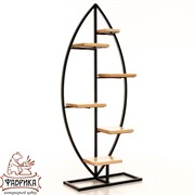 Этажерка Рыбка в стиле Лофт с шестью полками металл и дерево 66-709 - фото 9605