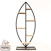 Этажерка Рыбка в стиле Лофт с шестью полками металл и дерево 66-709 - фото 9606