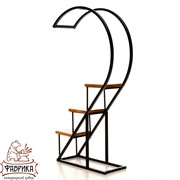 Этажерка Лофт в виде цифры с тремя полками металл и дерево 66-710 - фото 9609