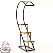 Этажерка Лофт в виде цифры с тремя полками металл и дерево 66-710 - фото 9610