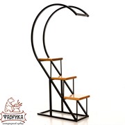 Этажерка Лофт в виде цифры с тремя полками металл и дерево 66-710 - фото 9611