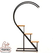 Этажерка Лофт в виде цифры с тремя полками металл и дерево 66-710 - фото 9612