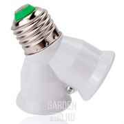 Переходник-разветвитель/патрон Е27-2хЕ27 на 2 гнезда - фото 9790